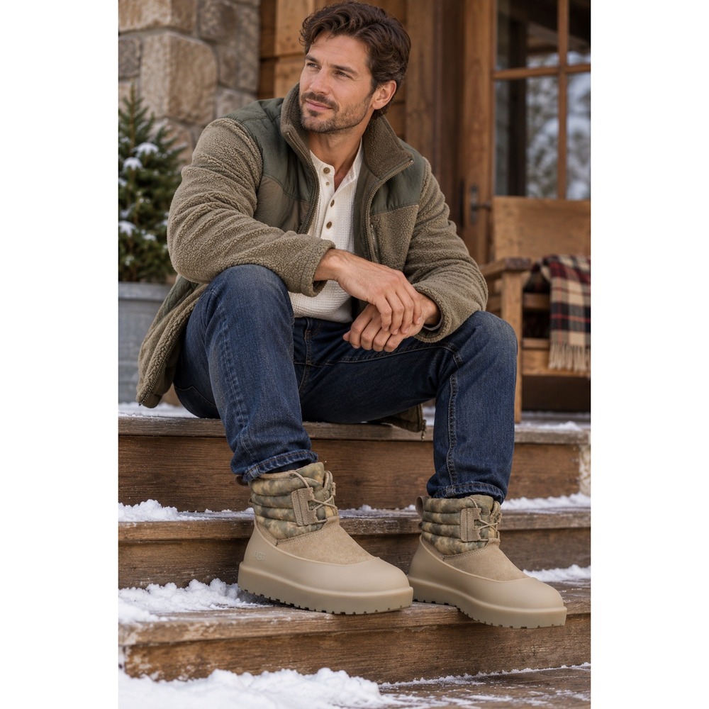 UGG Classic Mini Lace Weather Boots Mens 8 Smokescreen Camo Waterproof Gorpcore